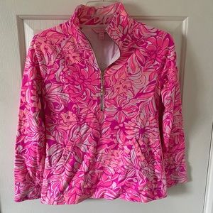 Lilly Pulitzer half zip cat print